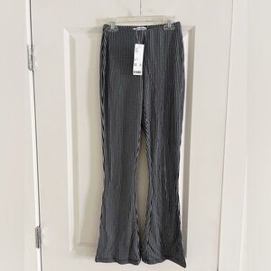 NWT urban outfitters navy gingham flare pants size XS